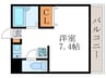 パルテール桂 1Kの間取り