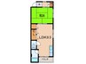 日下マンション 1LDKの間取り
