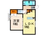 六甲アビタシオン 1LDKの間取り