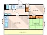 箕面コスモス 2LDKの間取り