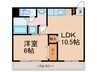 カーサ朝日橋 1LDKの間取り