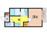 三記マンションⅢ 1Kの間取り