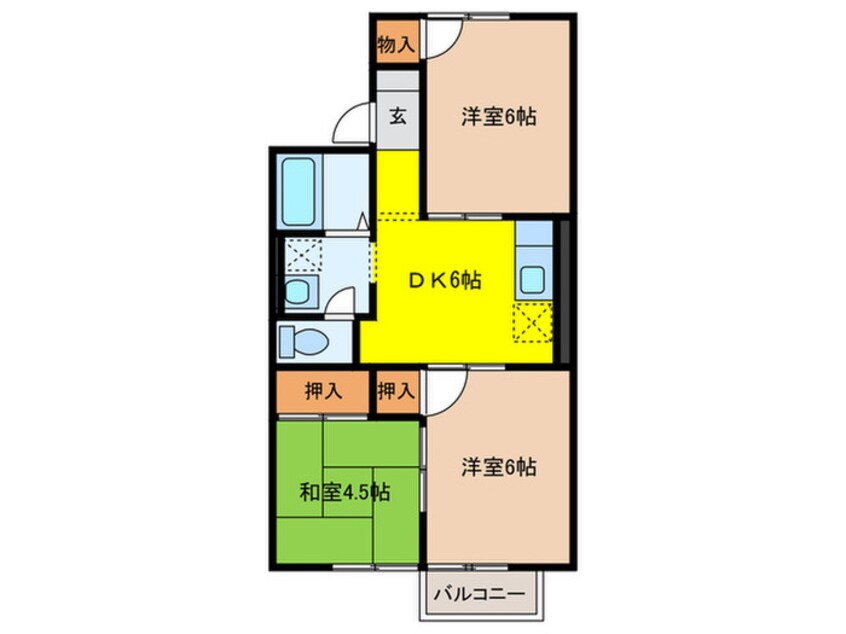 間取図 パルコート林Ⅱ