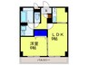 アンプルールフェール今津 1LDKの間取り