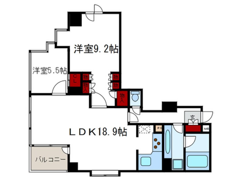 間取図 ＭＡＲＩＮＡ北野