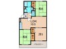 グリーンパレスＡ棟 3LDKの間取り