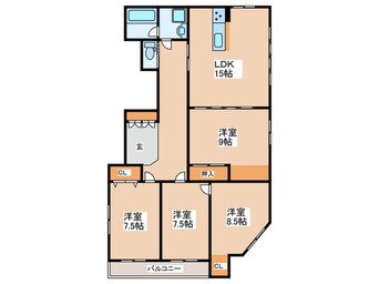 間取図 メゾンドハルズ難波