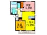 アゼリア東太子 2LDKの間取り