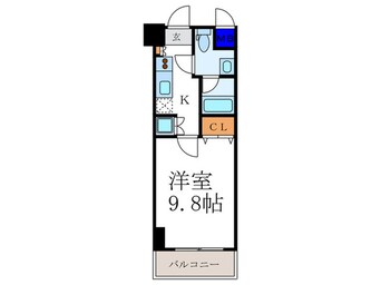 間取図 ｸﾘｽﾀﾙｸﾞﾗﾝﾂ京都高辻(405)