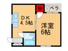 クリオコ－ト磯島 1DKの間取り