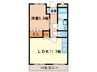 アシュ－レ東岸和田 1LDKの間取り