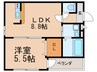フジパレス山之内Ⅲ番館 1LDKの間取り
