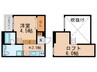 arem小若江A棟 1Kの間取り