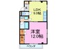 関大前コ－ポ 1LDKの間取り