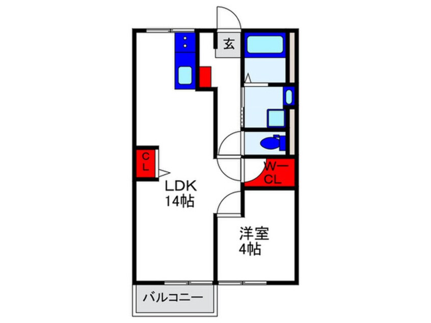 間取図 蛍池ハイツ東棟（２０８）