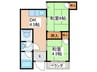 今川森ハイツ　北棟 2DKの間取り