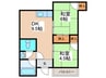 今川森ハイツ　北棟 2DKの間取り