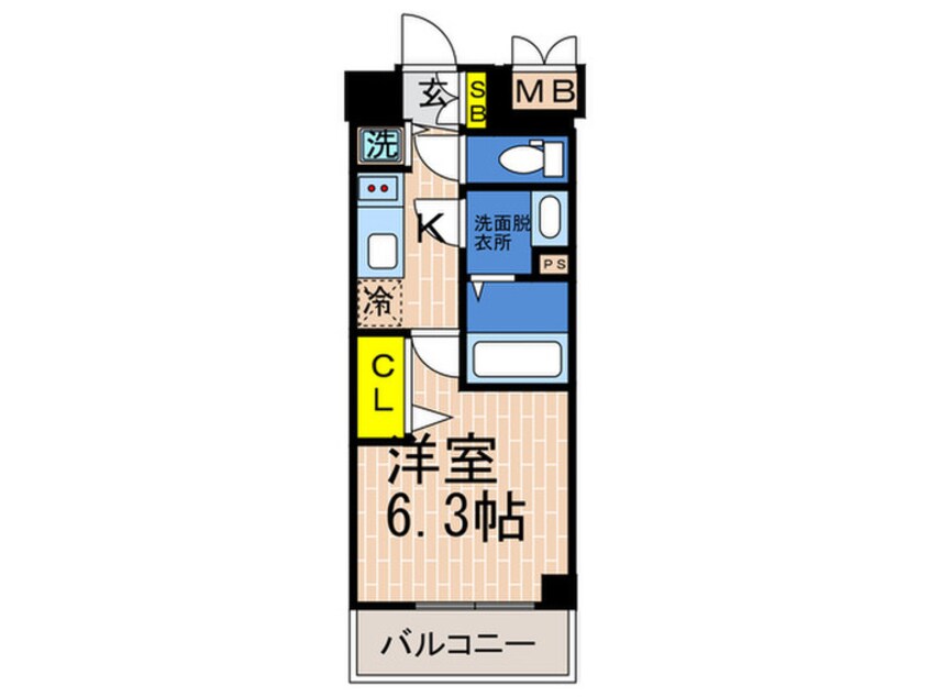間取図 プレサンスKOBEグレンツ(1302)