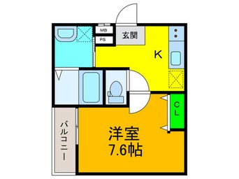 間取図 ﾌｼﾞﾊﾟﾚｽ浜寺諏訪森東Ⅱ番館