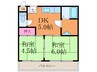 ファースト新芦屋 2DKの間取り