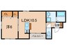 メゾンベールひじりの杜 1LDKの間取り