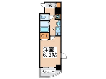 間取図 ﾌﾟﾚｻﾝｽ心斎橋ｻﾞ・ｽﾀｲﾙ(804)
