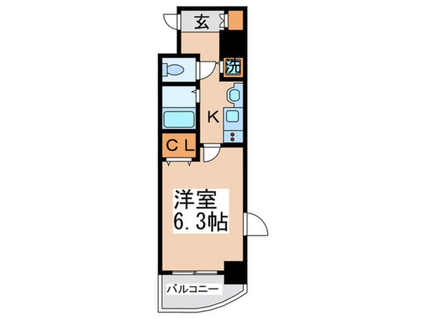 間取図 ﾌﾟﾚｻﾝｽ心斎橋ｻﾞ・ｽﾀｲﾙ(804)
