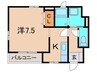 マルベリ－ 1Kの間取り