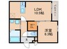 サンセレーノ minami 1LDKの間取り
