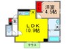 エレノア若竹　A棟 1LDKの間取り