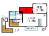 エレノア若竹　A棟 1LDKの間取り