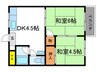 ハイツ川島 2DKの間取り