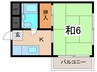 寿マンション 1Kの間取り