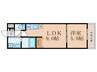 メゾン・ド・ブランシェ山科駅前 1LDKの間取り