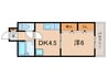 エムズバテイマン 1DKの間取り