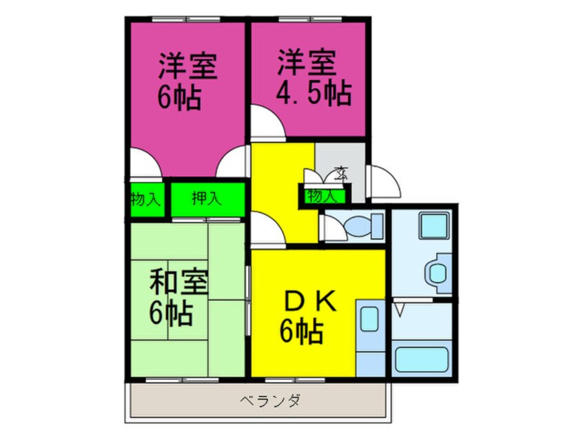 間取図 ハーモニーハイツＣ棟