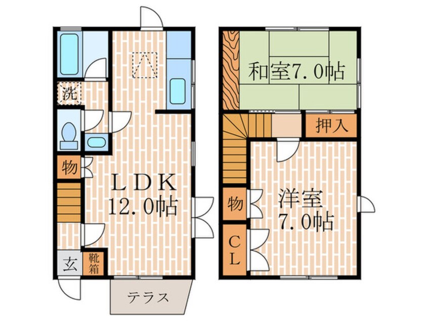 間取図 グリ－ンパレス木幡Ｃ棟