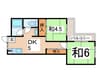 ノウブルハイツ平野 2DKの間取り
