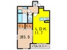 チェーン・パレス上甲子園 1LDKの間取り