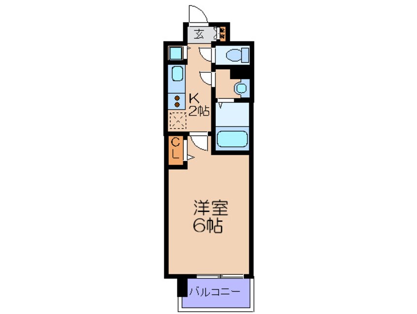 間取図 ﾌﾟﾚｻﾝｽ梅田東ﾃﾞｨｱﾛ(205)