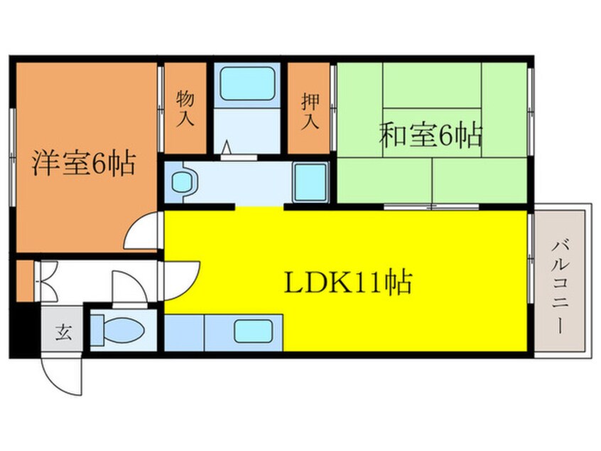 間取図 ハイツ北斗Ａ棟