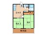 滝内パナハイツⅡ 2DKの間取り