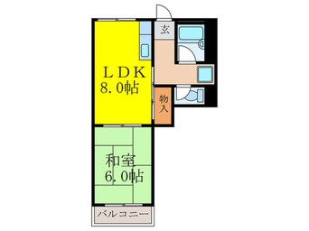 間取図 ホワイトハイツカドタ