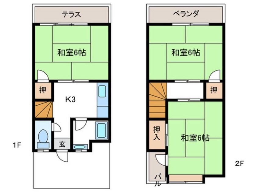 間取図 東野門口町貸家