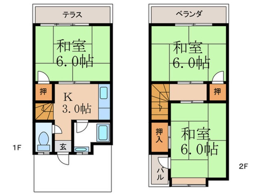 間取図 東野門口町貸家