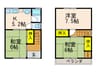 河原貸家 3Kの間取り