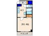 プラシード白川今小路 1Kの間取り