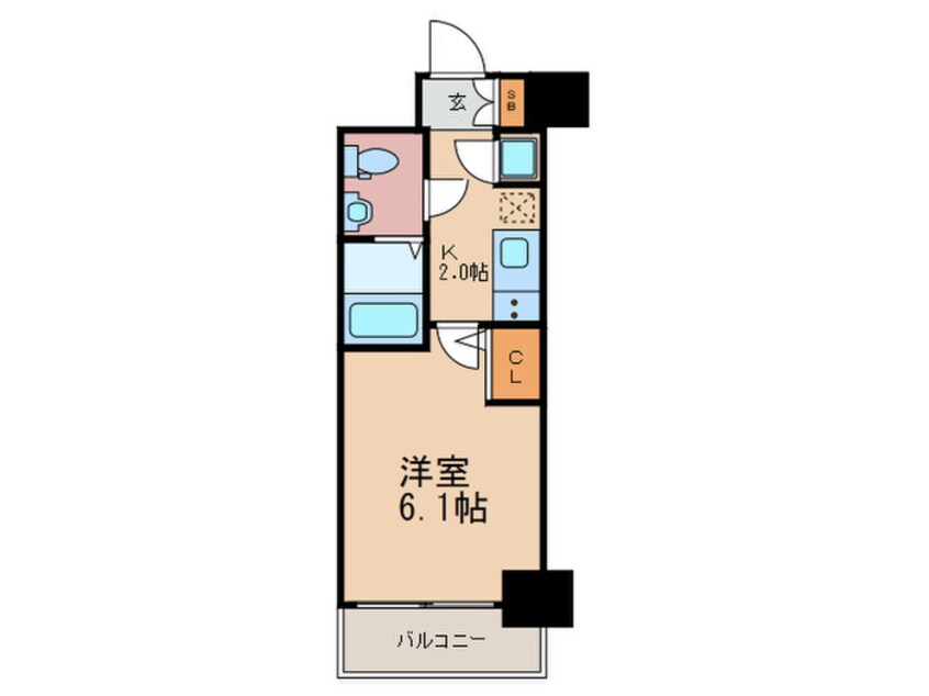 間取図 ｱﾄﾞﾊﾞﾝｽ西梅田ﾗｼｭﾚ(402)