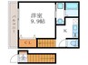 エステイトE桂川B棟 1Kの間取り