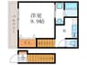 エステイトE桂川B棟 1Kの間取り